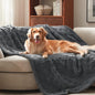 GASUR Waterproof Dog Blankets for Large Dogs, Dog Blanket for Couch Bed, Fleece Pet Blanket for Furniture Sofa Protector, Soft Pet Throw Blankets for Crate Car Outdoor, Washable, Twin 60"x80" Grey
