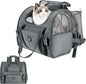 Lollimeow Expandable Cat Carrier Backpack for Large Cats - Airline Approved Pet Carrier Backpack for Small Dogs, Hiking & Travel, Waterproof with Breathable Mesh, 22lbs Capacity (Dark Grey, Large)