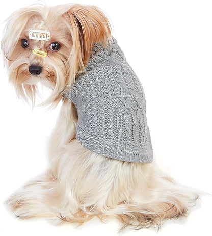Stretchy Cat Sweater - 17 Colors & 6 Sizes | Snug Winter-Ready Knit for Boy/Girl Cats & Kittens (Grey, X-Small)