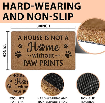 Funny Dog Door Mats, Dog Lovers Mom Dad Gifts Door Mat for Home Outside Entryway, Funny Welcome, Artificial Coir Doormat Rugs for Patio Kitchen Decor, 17x30 Inch