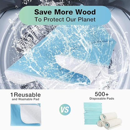Bed Pads Washable Waterproof, 52" x 34" (2 Pack) Incontinence Bed Pads, Waterproof Mattress Protector & Washable Pee Pads, Perfect for Kids, Adults, The Elderly and Pets