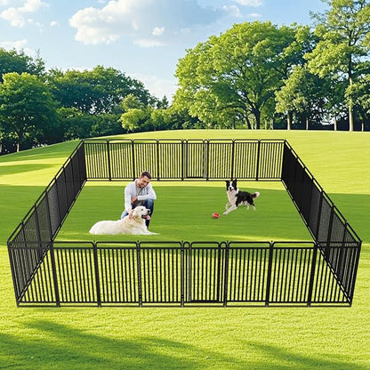 New Thickened Version Dog Playpen, 40 Inch Dog Fences for The Yard, Portable Outdoor Dog Playpen for Large/Medium/Small Dogs, Foldable Metal Dog playpen, with Doors (8 Panels, 40 Inch)