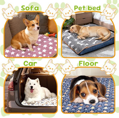 6 Pcs Dog Blanket Super Soft Pet Puppy Blankets Calming Dog Blankets for Small, Medium Large Dogs Warm Sleep Mat Washable Dog Blanket for Puppy Cat (36"×24")