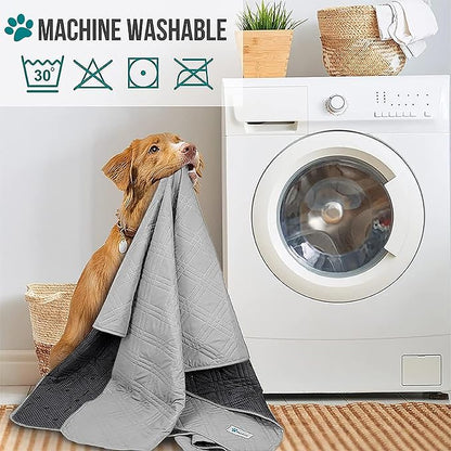 PetAmi Waterproof Bed Cover for Dogs, Pet Blanket Couch Cover, Reversible Furniture Cover Sofa Protector for Pet Cat Bed, Washable Dog Blanket for Seat, 102x82 Light Gray