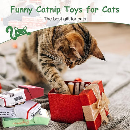 Nocciola 3 Pack Catnip Toys for Cats, Funny Cat Toys Filled with 100% Pure Organic Catnip, Safe Kitten Teething Chew and Kicker Toys, Stress Relieving Fun for Indoor Cats