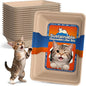16-Pack Disposable Litter Boxes for Cats: 8/12/16 Portable Leak-Proof & Odor Control Tray for Kitty Foster Cats Indoor Travel 17.5''x13.6'' Litterbox Liner