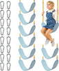 Sunnyglade 8PCS Swings Seats Heavy Duty with 66" Chain, Playground Swing Set Accessories Replacement with Snap Hooks, Support 250lb (8, Pastel Blue)