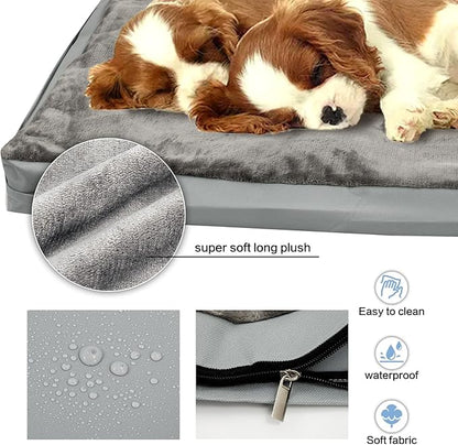 Waterproof Dog Bed Cover,Washable Removable Pet Dog Crate Pad Replacement Cover for 36 Inch Crate,Water Absorbable Pet Puppy Bed Covers for Dogs Cat,34Lx22Wx3.5H inch