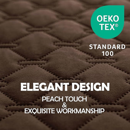 gogobunny 3X Stronger Waterproof Pet Blanket, Scratch Proof Furniture Protector for Dogs Cats, Reversible Cover 82x102 Inch, Dark Chocolate
