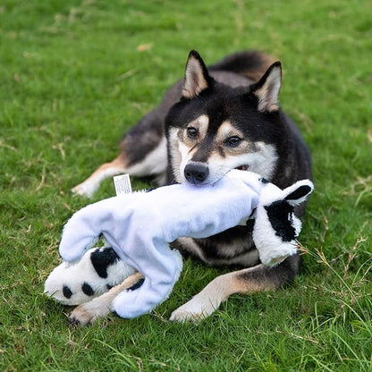 Best Pet Supplies Squeaky Dog Toys with Soft Durable Fabric for Small, Medium and Large Pets Interactive Toy for Indoor Play, Supports Active Biting and Play - Cow, Monkey, Medium