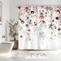 4 PCS Pink Floral Flower Shower Curtain Set 72Wx72H Inch Watercolor Pastel Plant Complete Bathroom Set Non-Slip Bath Rug Toilet Lid Cover and U Shape Mat Accessories 12 Hooks Bathoom Decor