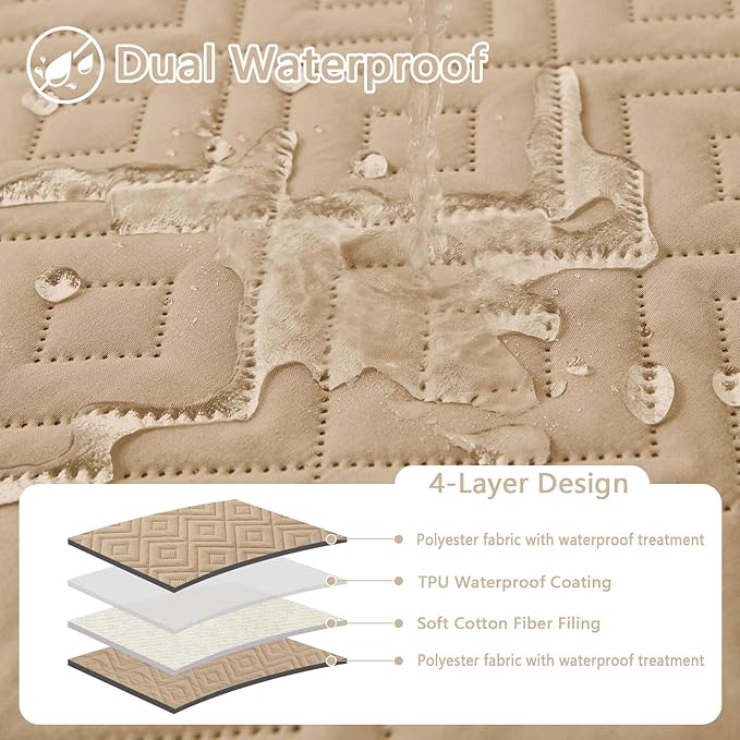 hyha Waterproof Dog Blanket, Soft Dog Bed Cover Pet Blankets, Waterproof Sofa Couch Cover for Dogs Washable, Reversible Pet Couch Covers for Sofa Furniture (40x70 Inch, Camel/Camel)