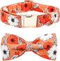 Fall Dog Collar, Pet Collar Bow Floral Pet Collar Girl Boy Holiday Pet Collars Gift Bow Cute Soft Puppy Collars for Medium
