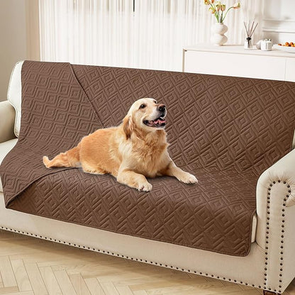 hyha Waterproof Dog Blanket, Soft Dog Bed Cover Pet Blankets, Waterproof Sofa Couch Cover for Dogs Washable, Reversible Pet Couch Covers for Sofa Furniture (52x82 Inch, Brown/Brown)