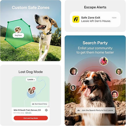 New Fi Series 3+ Smart Dog Tracker Collar [6 Month Membership Included] GPS Tracker for Dogs with Health & Behavior Monitoring, Escape Alerts, Waterproof, LED, Apple Watch Compatible (Yellow, Medium)
