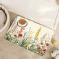 Vintage Flower Botanical Garden Dog Cat Food Mat,Absorbent Pet Feeding Mat for Food and Water,Non-Slip Dog Bowl Mats Floor Protector 16"x24"