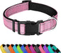 Reflective Dog Collar, Adjustable Soft Neoprene Padded Nylon Pet Collars with Buckle for Small Dogs, Light Pink,S