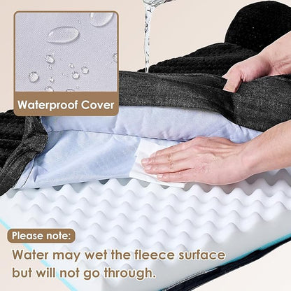 EHEYCIGA Large Dog Bed Memory Foam for Crate, Orthopedic Dog Bed Large Size Dogs with Washable Removable Cover, Waterproof Pet Sofa Couch with Nonskid Bottom, 35x22x6, Black