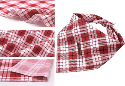 Lionet Paws Christmas Dog Bandana Washable Cotton Handkerchief Scarf Triangle Bandana for Small Medium Large Dogs