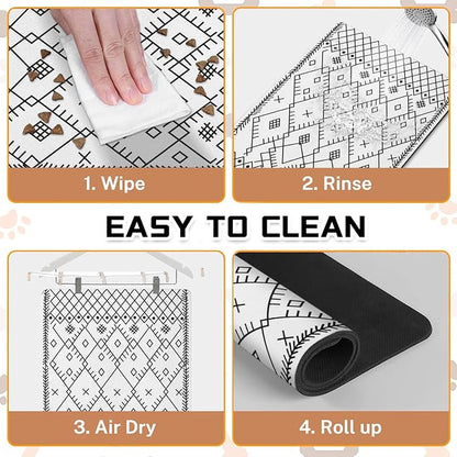 Absorbent Pet Dog Bowl Mat for Food and Water, Pet Cat Food Feeding Mat with Non Slip Rubber Backing, Dog Food Mats for Floors Waterproof, 24"x32"