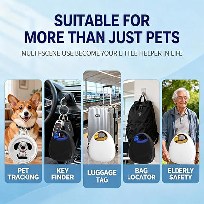 GPS Pet Tracker with Apple Find My Network, Android Compatibility, Real-Time Location Tracking, Water-Resistant (DINGWEIQI001)