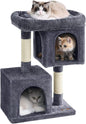 Feandrea Cat Tree, 29.1-Inch Cat Tower, Plush Condo for Medium Cats up to 11 lb, Large Perch, 2 Caves, Scratching Post, Smoky Gray UPCT612G01