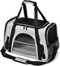 Dog Cat Carrier Soft for Small Pet Up to 16 Lbs TSA Airline Approved Travel Carrier Collapsible Puppy Car Mesh Bag 17.5 * 10.2 * 11.4 inch - Grey & Black