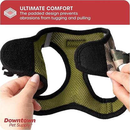 Downtown Pet Supply Step in Dog Harness No Pull, X-Large, Camo Green - Adjustable Harness with Padded Mesh Fabric and Reflective Trim - Buckle Strap Harness for Dogs