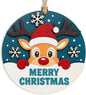 Merry Christmas Ornament, Funny Rustic Christmas Ornament, Cute Reindeer Ornaments, Wooden Holiday Decor, Adorable Reindeer Christmas Tree Hanging, Rustic Merry Gift Idea For Friends Family 2025