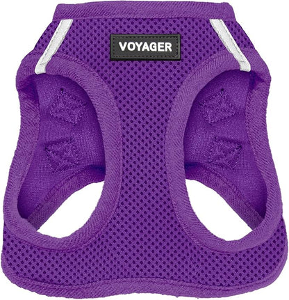 Best Pet Supplies Voyager Step-in Air Harness - All Weather Mesh, Reflective, No Pull Harness for Dogs, Cats - Secure with Hook & Loop Fastener, Buckle, Double D-Rings - Purple, XXXS