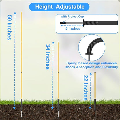 Dog Agility Training Hurdle Cone Set, Adjustable Dog Agility Equipment Obstacle Course Backyard Equipment for Pet Exercise