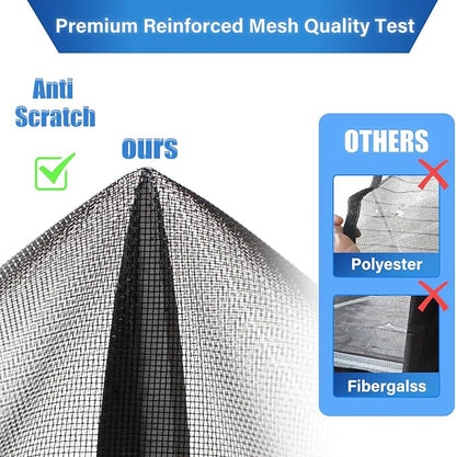 Magnetic Screen Door Upgraded PET Mesh Stronger Than Fiberglass and Polyester,Hands Free,Keeps Bugs Out,Pet & Kid Friendly,Suitable for Sliding Door,Large Patio Door and French Door-72''x80''