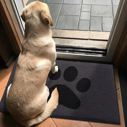 Buganda Dog Door Mat for Muddy Paws, Absorbent Dirt Trapper Non Slip Indoor Doormats, Washable Low-Profile Mat for Mud Dogs, Entryway Carpet for Inside Floor (48x30 Inches, Black)