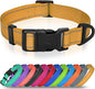 Joytale Large Dog Collar, Reflective and Adjustable Nylon Pet Collar with Quick-Release Buckle for Large Dogs, Khaki, L