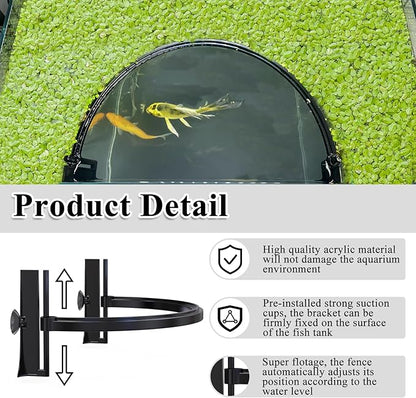 Aquarium Floating Plant Barrier, Floating Plant Corral Self Adjusts to Water Level Fish Tank Fence Keeps The Floaters Away from The Filter