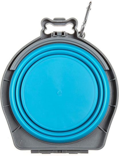 Loving Pets 73807991: Travel Double Diner Dog Bowl, Blue Sm