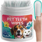 Premium Teeth Cleaning Wipes for Dogs & Cats - 50 Pcs - Pet Dental Care Finger Pads for Fresh Breath & Oral Hygiene - Embossed Pattern & Nano Plastic-Dotting to Remove Plaque & Tartar