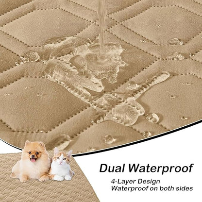 hyha Waterproof Dog Bed Blanket, Soft Pet Blankets, Waterproof Couch Cover for Dogs, Reversible Sofa Covers Washable for Furniture (30x53 Inch, Camel/Camel)