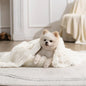 gogobunny Waterproof Dog Blanket for Couch & Furniture Protection - Super Soft Reversible Throw for Large Dogs & Cats, Calming Washable Fur & Sherpa Pet Blanket (25x35 Inch, Cream)