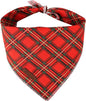 Christmas Dog Bandana, Christmas Red Plaid Man Triangle Bid Scarf for Girl Boy Dog, Cotton Pet Kerchief, Adjustable Winter Puppy Bandana for Small Medium Large Dogs Cats