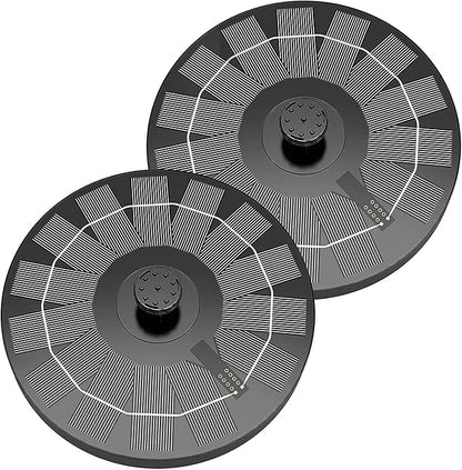 AISITIN 2.5W Solar Bird Bath Fountain, Solar Fountain for Bird Bath with 6 Nozzles, 6.7" Solar Powered Water Fountain for Garden, Ponds, Pool, Fish Tank, Outdoor and Aquarium, 2 Pack