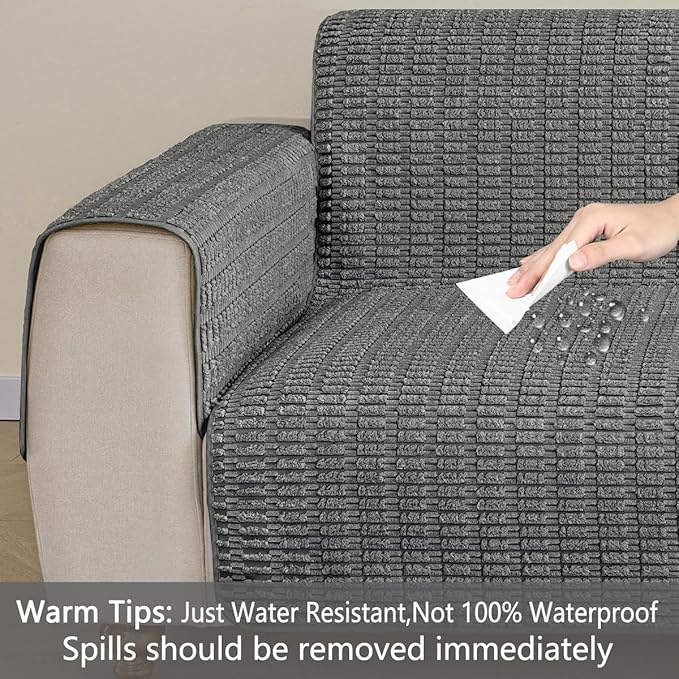 Muamar Dog Bed Protector, Anti-Slip Waterproof Sofa Covers for Living Room, Couch & Dog Mat, 1 Piece (30x70 inch, Dark Grey)