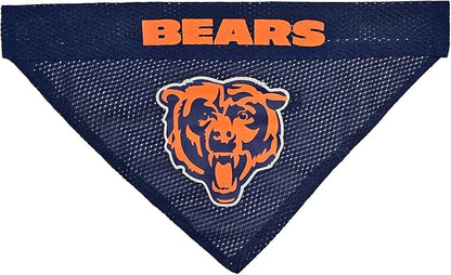 Pets First NFL DOG BANDANA - CHICAGO BEARS REVERSIBLE PET BANDANA. 2 Sided Sports Bandana with a PREMIUM Embroidery TEAM LOGO, Large/X-Large. - 2 Sizes & 32 NFL Teams available