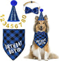 Dog Birthday Party Supplies, Dog Birthday Decorations with Bandanas/Hat/Bow Tie/Collar with 0-8 Numbers, for Large X-Large Cat Dogs Pets (X-Large, Blue)