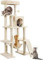 Yaheetech 54in Sturdy Cat Tree for Large Cats, Multi-Level Kitten Condo with Scratching Posts, Hammock & Top Perch, Indoor Pet Furniture for Kitties to Play, Climb, Scratch & Sleep, Beige