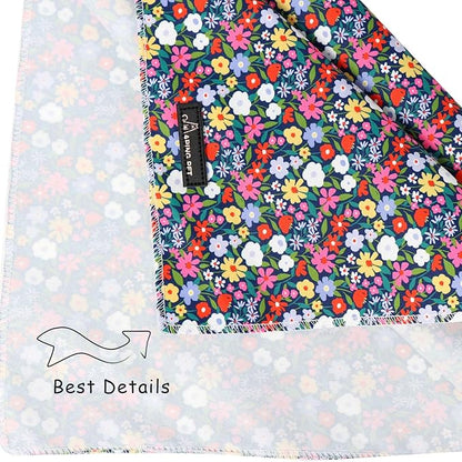 ARING PET Floral Dog Bandana, Spring Summer Colorful Flower Girl Pet Bandana Scarf Triangle Bibs for Puppy Small Medium Large Dogs-L