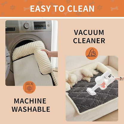 HAOMAIJIA Dog Couch Bed for Large Dogs, Non Slip Pet Couch Covers for Sofa Thick Soft Washable Dog Couch Cover Protector All Seasons Universal Dogs and Cats Bed Mat (Grey, X-Large)