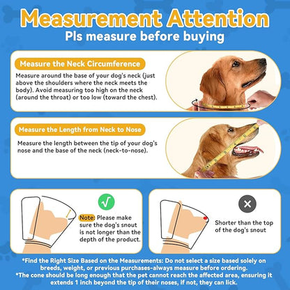 Upgraded Dog Cone Collar for Large Medium Dogs, Soft Dog Cone with Double-Layer Design, Adjustable Pet Recovery Collar for Dogs After Surgery, Elizabethan Collar (M, Blue)