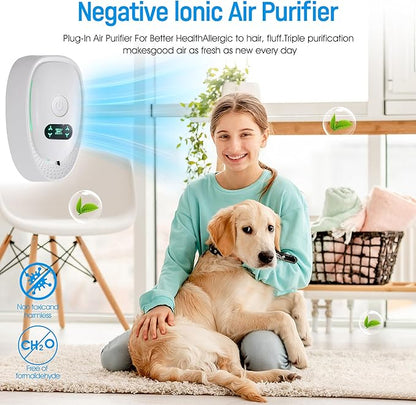 Air Ionizers for Home,4-Pack Negative Ion Air Purifiers & Odor Eliminators Quiet Plug-in for Bedroom, Office, Living Room Compact Freshener for Pet, Smoke, and Kitchen Odor