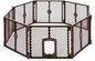 MyPet 8-Panel Petyard Passage: 6.5 ft. Wide 26 in. Tall Brown Freestanding Customizable Folding Pet Enclosure with Lockable Pet Door; Indoor/Outdoor Puppy Playpen Made in USA